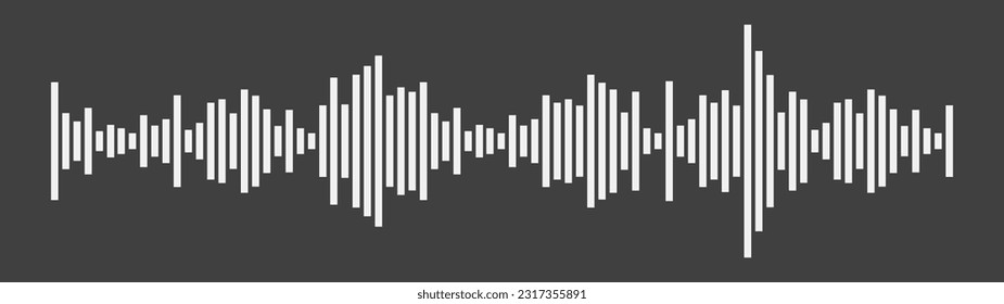 Oscillation graph, equalizer, sound wave, scale or change in defamatory vibrations. Graphical representation. Flat design. The rise and fall. Growth chart. Electric impulse. Vector Illustration.