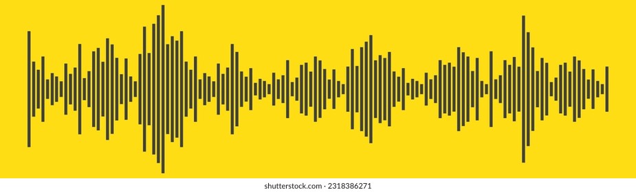 Oscillation graph, equalizer, sound wave, scale or change in defamatory vibrations. Graphical representation. Flat design. The rise and fall. Growth chart. Electric impulse. Vector Illustration.