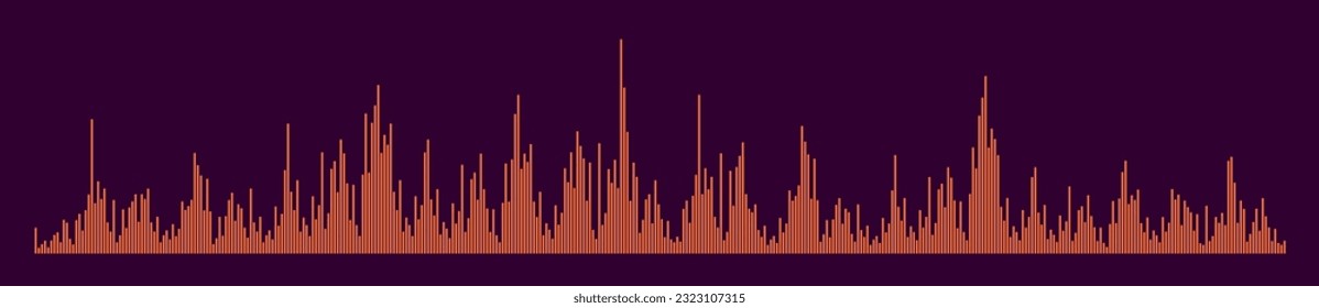 Oscillation graph, equalizer, sound wave, scale or change in defamatory vibrations. Graphical representation. Flat design. The rise and fall. Growth chart. Electric impulse. Vector Illustration.