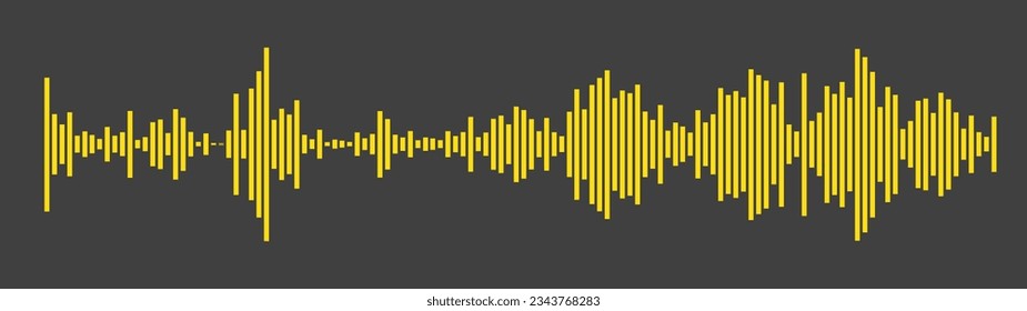 Oscillation graph, equalizer, sound wave, scale or change in defamatory vibrations. Graphical representation. Flat design. The rise and fall. Growth chart. Electric impulse. Vector Illustration.