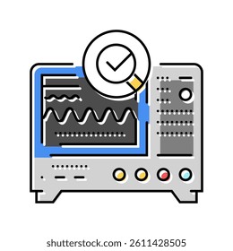 oscilloscope analysis electronics color icon vector. oscilloscope analysis electronics sign. isolated symbol illustration
