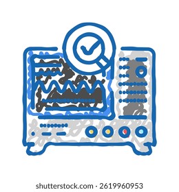 oscilloscope analysis electronics doodle icon sketch vector. oscilloscope analysis electronics sign. isolated symbol illustration