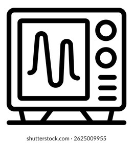 Oscilloscope displaying a sinusoidal wave, a fundamental waveform in electronics and signal processing