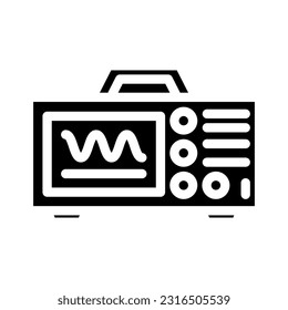Oszilloskop Elektroingenieur Glyphsymbol Vektorgrafik. oscilloskop Elektroingenieur-Schild. einzelne Symbolillustration