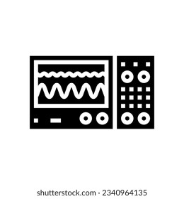 oscilloscopio ingeniero eléctrico glifo vector de icono. signo de ingeniero eléctrico oscilloscopio. ilustración de símbolo aislado