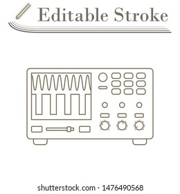 Oscilloscope Icon. Editable Stroke Simple Design. Vector Illustration.