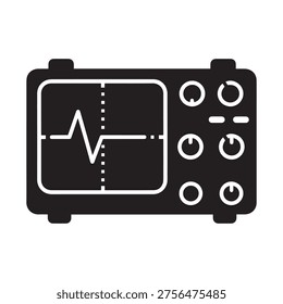 Oscilloscope icon, electronic measurement device
