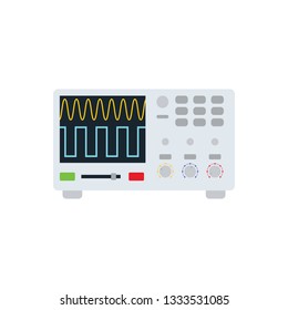 Oscilloscope icon. Flat color design. Vector illustration.