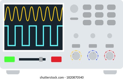 Oscilloscope Icon. Flat Color Design. Vector Illustration.
