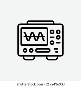  oscilloscope icon, isolated engineering outline icon in light grey background, perfect for website, blog, logo, graphic design, social media, UI, mobile app
