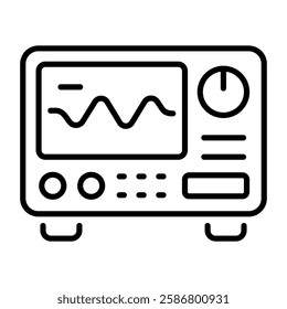 Oscilloscope icon in linear style 