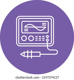 Oscilloscope line circle icon vector image. Can also be used for web apps, mobile apps and print media.