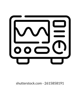 Oscilloscope outline style icon, ready for premium download
