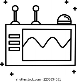 Oscilloscope science hand drawn icon vector design
