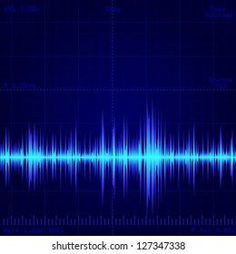 oscilloscope screen showing wave signal