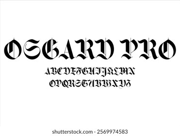 Osgard  Pro font for logo and headline. Isolated vector typeset