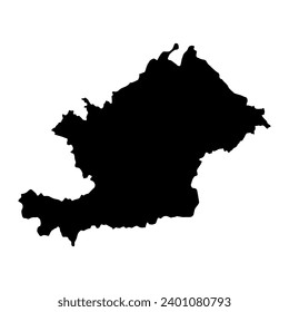 Osh region map, administrative division of Kyrgyzstan. Vector illustration.