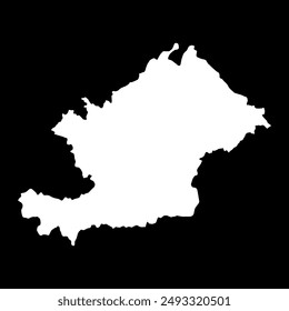 Osh region map, administrative division of Kyrgyzstan. Vector illustration.