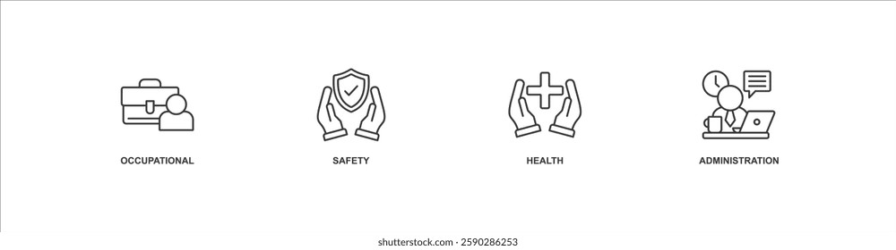 Osha banner web icon sheet vector illustration concept with icon of occupational, safety, health, administration