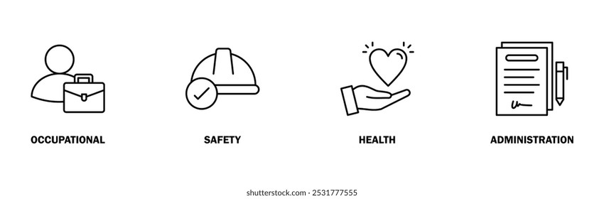 OSHA banner web icon vector illustration concept for occupational safety and health administration with an icon of worker, protection, healthcare, and procedure