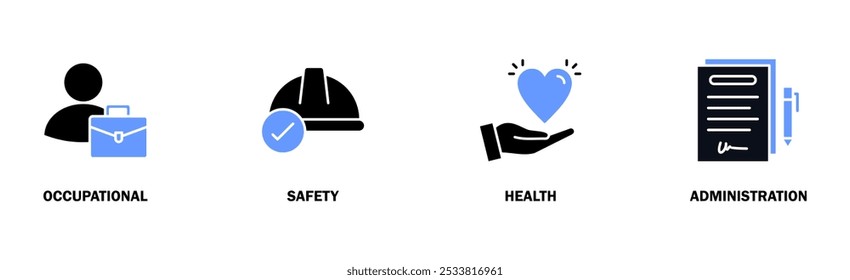 OSHA banner web icon vector illustration concept for occupational safety and health administration with an icon of worker, protection, healthcare, and procedure