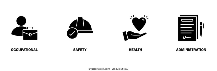 OSHA banner web icon vector illustration concept for occupational safety and health administration with an icon of worker, protection, healthcare, and procedure