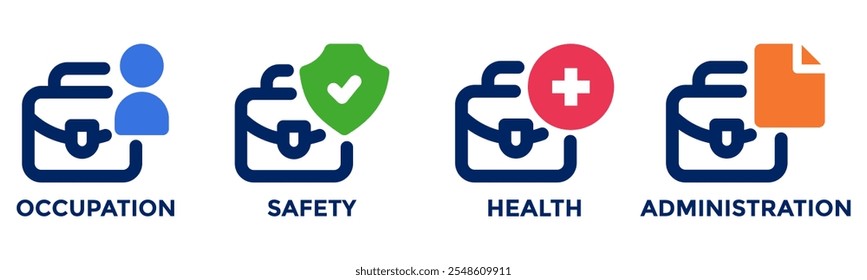 OSHA banner web icon vector illustration concept for occupational safety and health administration with an icon of worker, protection, healthcare, and procedure