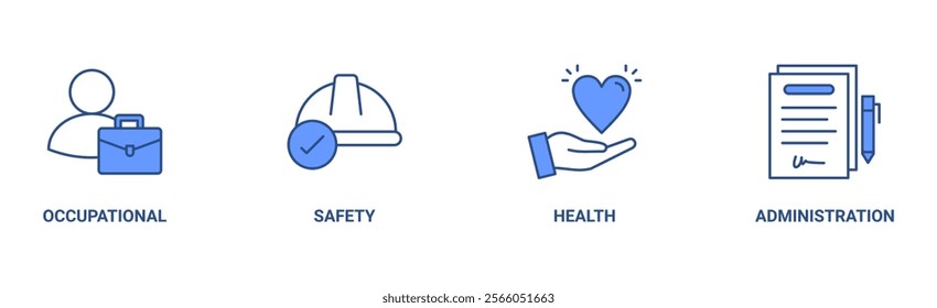 OSHA banner web icon vector illustration concept for occupational safety and health administration with an icon of worker, protection, healthcare, and procedure