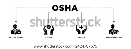 OSHA banner web icon vector illustration concept for occupational safety and health administration with an icon of worker, protection, healthcare, and procedure