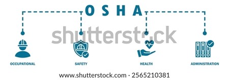 OSHA banner web icon vector illustration concept for occupational safety and health administration with an icon of worker, protection, healthcare, and procedure