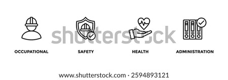 OSHA banner web icon vector illustration concept for occupational safety and health administration with an icon of worker, protection, healthcare, and procedure