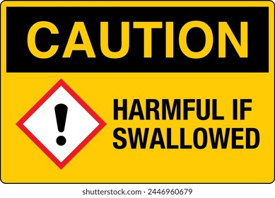 OSHA CAUTION GHS Chemicals Label and Hazard Harmful If Swallowed Landscape