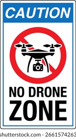 OSHA Cuidado Sem Zona de Drone Vertical com Símbolo
