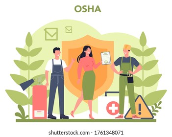 Osha Concept Occupational Safety Health Administration Stock Vector ...