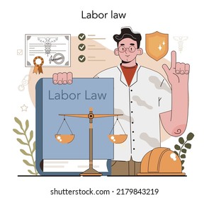 OSHA Concept. Occupational Safety And Health Inspection. Government Public Service Protecting Worker From Health And Safety Hazards At The Job Place. Flat Vector Illustration