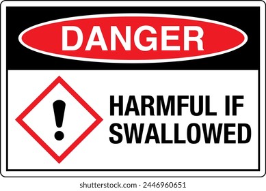 OSHA DANGER GHS Chemicals Label and Hazard Harmful If Swallowed Landscape