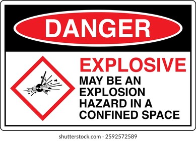 OSHA GHS chemicals label danger explosive may be an explosion hazard in a confined space horizontal