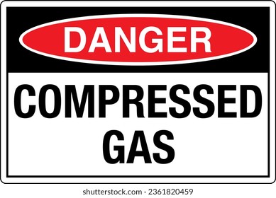 OSHA graphical standards symbols registered workplace safety sign label Danger COMPRESSED GAS.