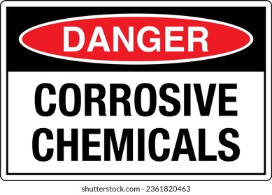 OSHA graphical standards symbols registered workplace safety sign label Danger CORROSIVE CHEMICALS.