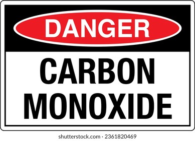 OSHA graphical standards symbols registered workplace safety sign label Danger CARBON MONOXIDE.