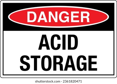 OSHA graphical standards symbols registered workplace safety sign label Danger Acid Storage.
