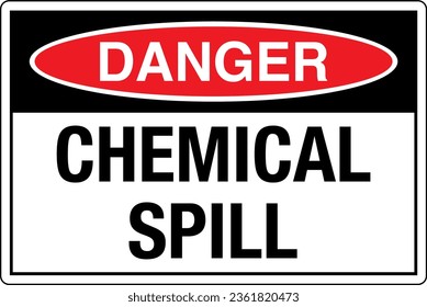 OSHA graphical standards symbols registered workplace safety sign label Danger CHEMICAL SPILL.