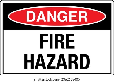 OSHA-Zeichen für grafische Normen sind eingetragene Arbeitsplatzsicherheitszeichen Gefahrenzeichen FIRE HAZARD.