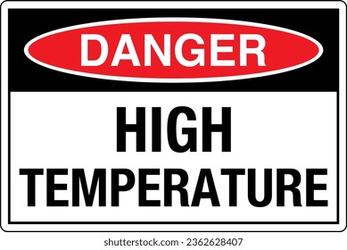 Símbolos de estándares gráficos OSHA registrados etiqueta de signos de seguridad en el lugar de trabajo ÁREA de alta TEMPERATURA Peligrosa.