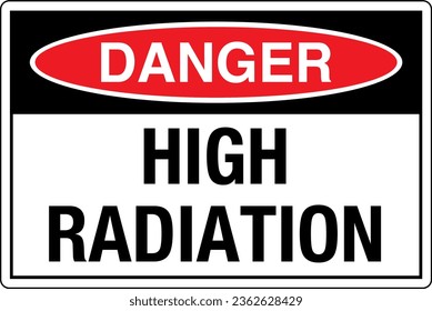 OSHA patrones gráficos símbolos registrados etiqueta de seguridad laboral Danger HIGH RADIACIÓN
