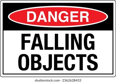 OSHA graphical standards symbols registered workplace safety sign label Danger FALLING OBJECTS.