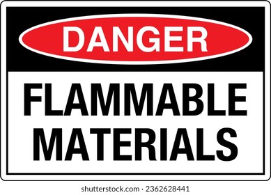 Símbolos de estándares gráficos OSHA registrados etiqueta de signos de seguridad en el lugar de trabajo MATERIALES FLAMABLES PELIGROSOS.