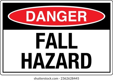 OSHA graphical standards symbols registered workplace safety sign label Danger FALL HAZARD.