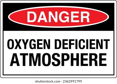 OSHA graphical standards symbols registered workplace safety sign label Danger OXYGEN DEFICIENT ATMOSPHERE.