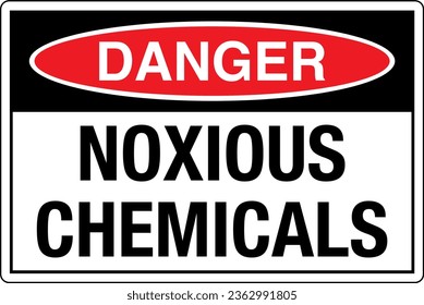 Símbolos de estándares gráficos OSHA registrados etiqueta de signos de seguridad en el lugar de trabajo Peligro NOXIOUS CHEMICALS.